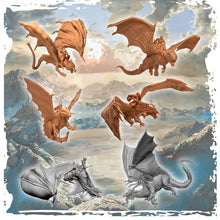 Load image into Gallery viewer, Unpainted Dragons Miniature Set